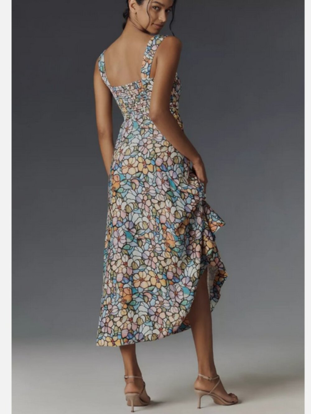 Anthropologie Maeve The Jocelyn Sleeveless Slip Midi Dress Stained Glass M NWT - Picture 10 of 10